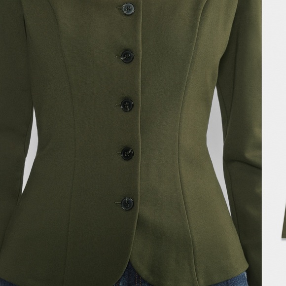 Wilfred Felice Ponte Top Ponte-knit button-up blouse Size 4 Green - Picture 6 of 15